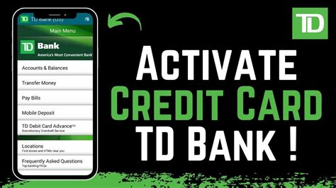 td bank contactless card activation|td bank credit card activation.